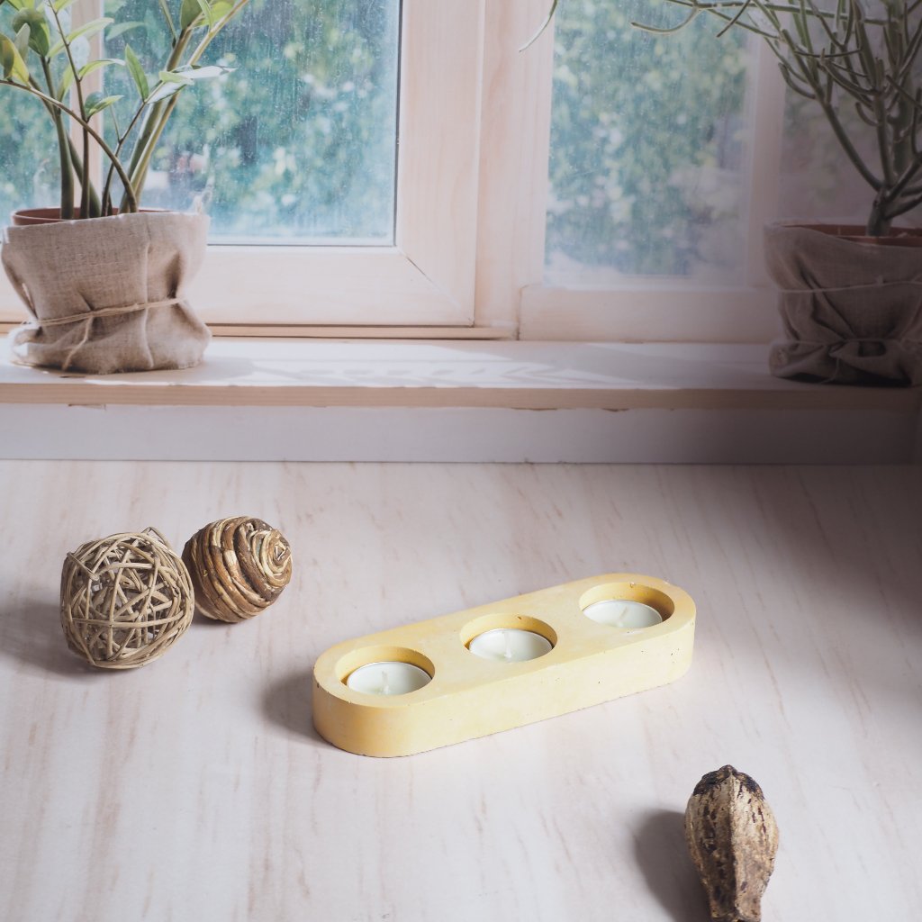 Porta Candelas de 3 Cavidades 18 cms