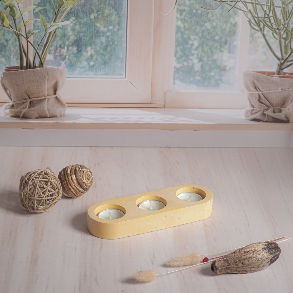 Porta Candelas de 3 Cavidades 18 cms