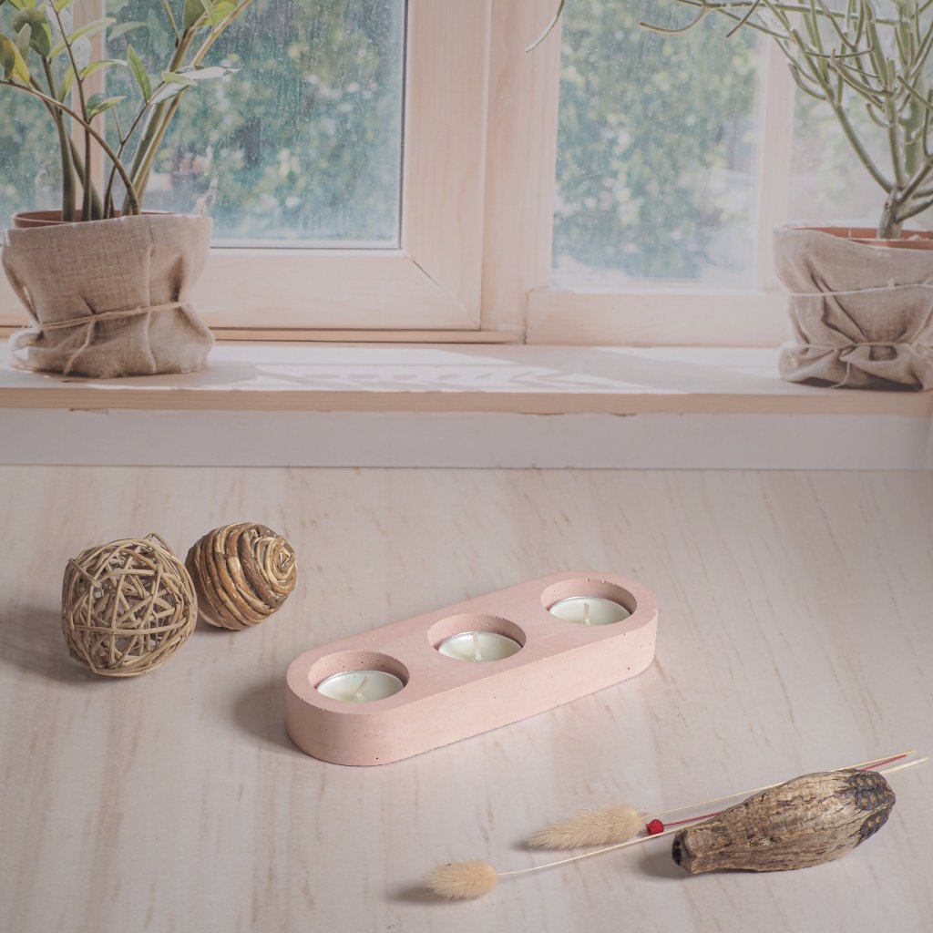 Porta Candelas de 3 Cavidades 18 cms