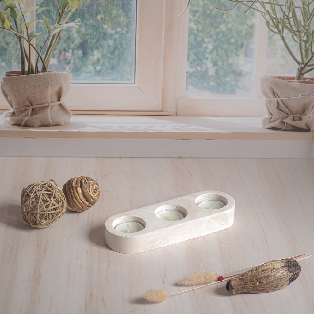 Porta Candelas de 3 Cavidades 18 cms