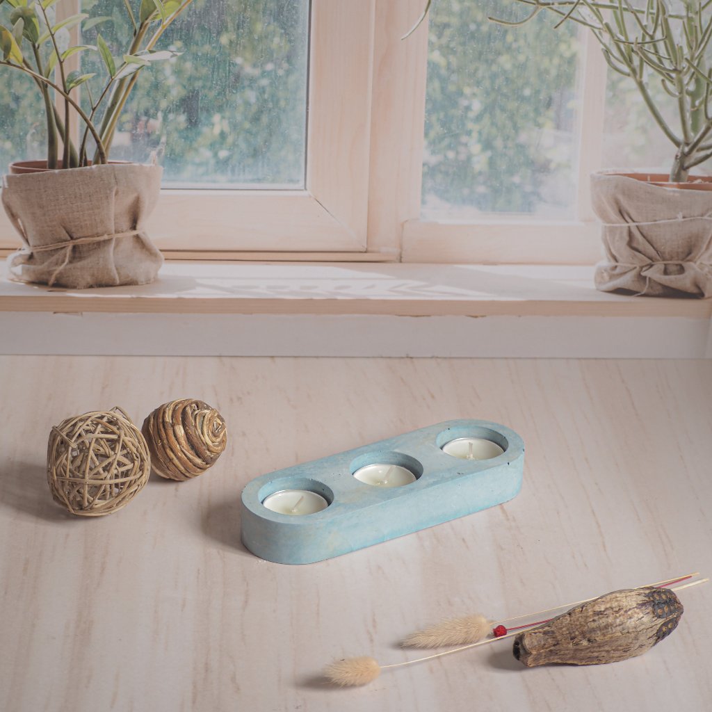 Porta Candelas de 3 Cavidades 18 cms