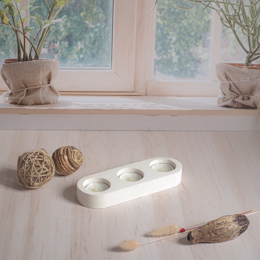 Porta Candelas de 3 Cavidades 18 cms